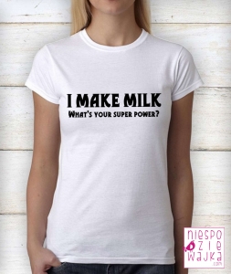 koszulka niespodziewajka i make milk biala